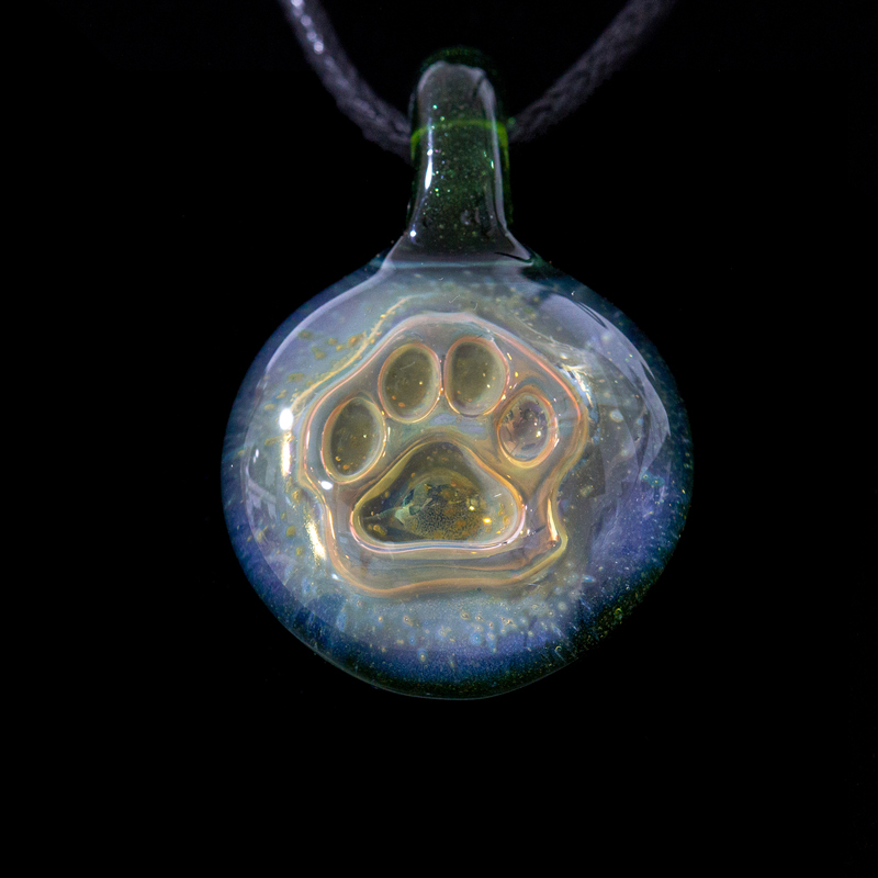 Green Paw Print Pendant