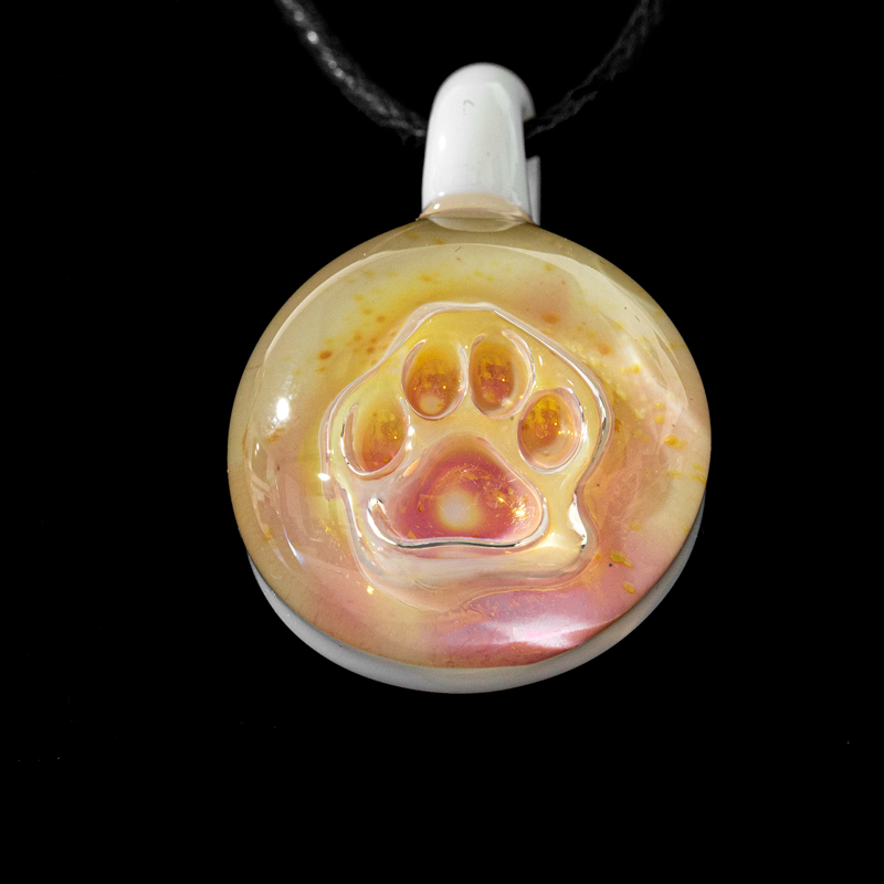 White Paw Print Pendant